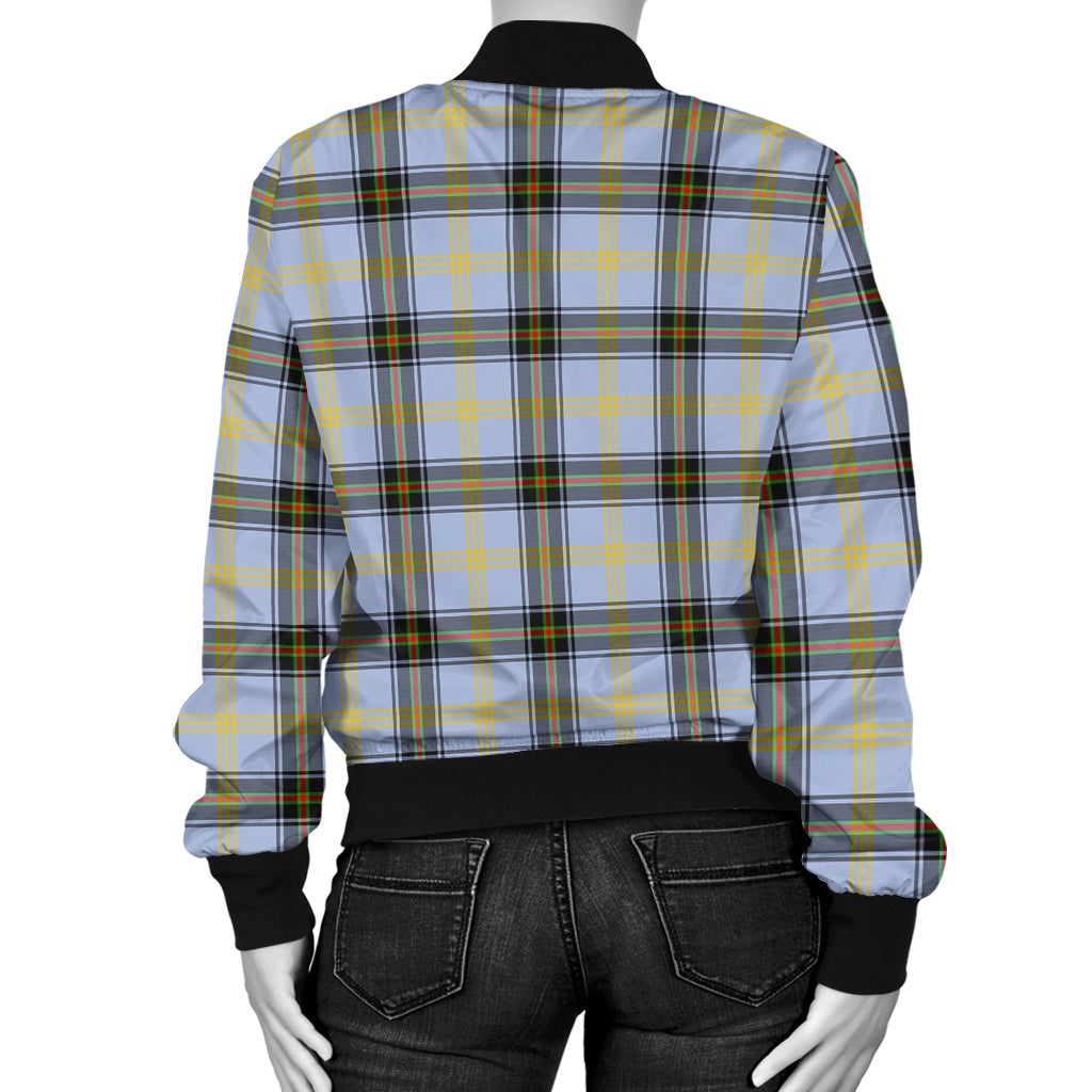 Bell Tartan Bomber Jacket with Family Crest - Tartanvibesclothing