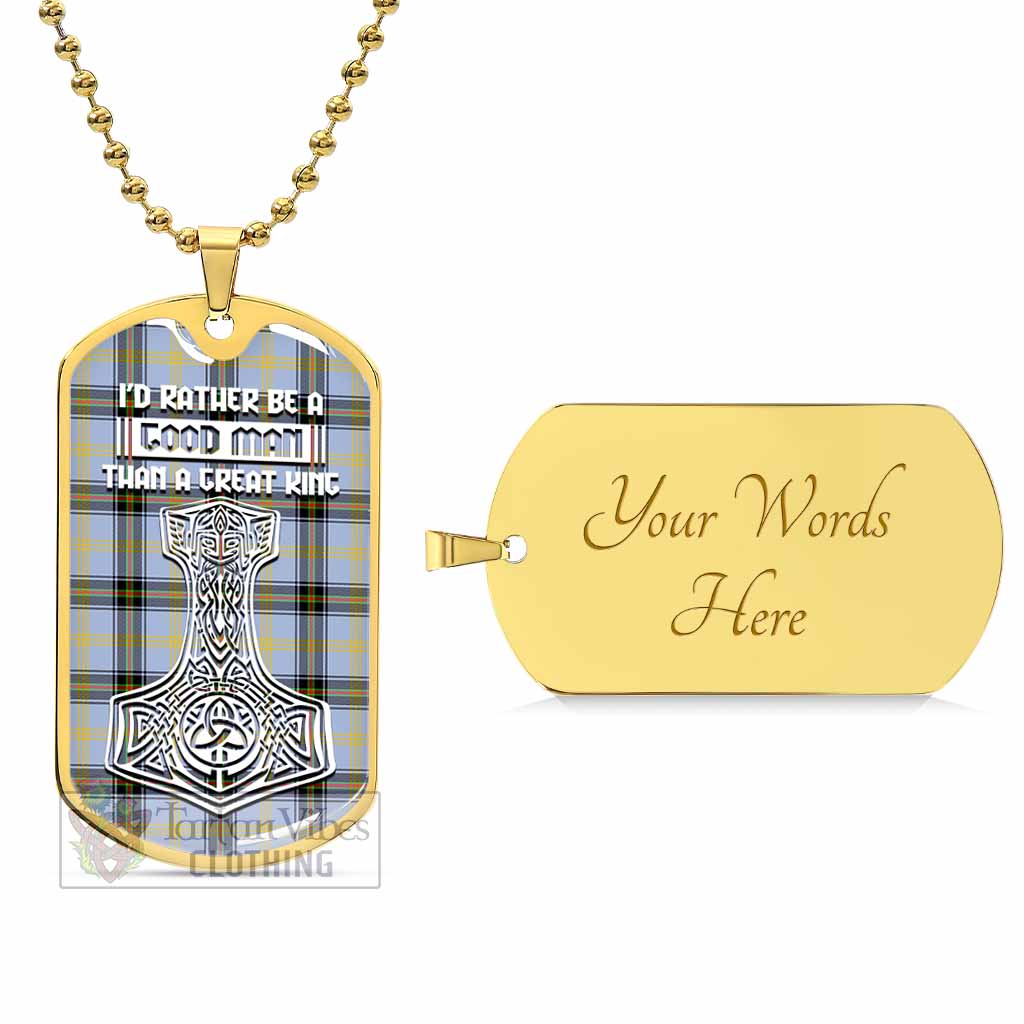 Tartan Vibes Clothing Bell Tartan Dog Tag Necklace Viking Mjolnir Style