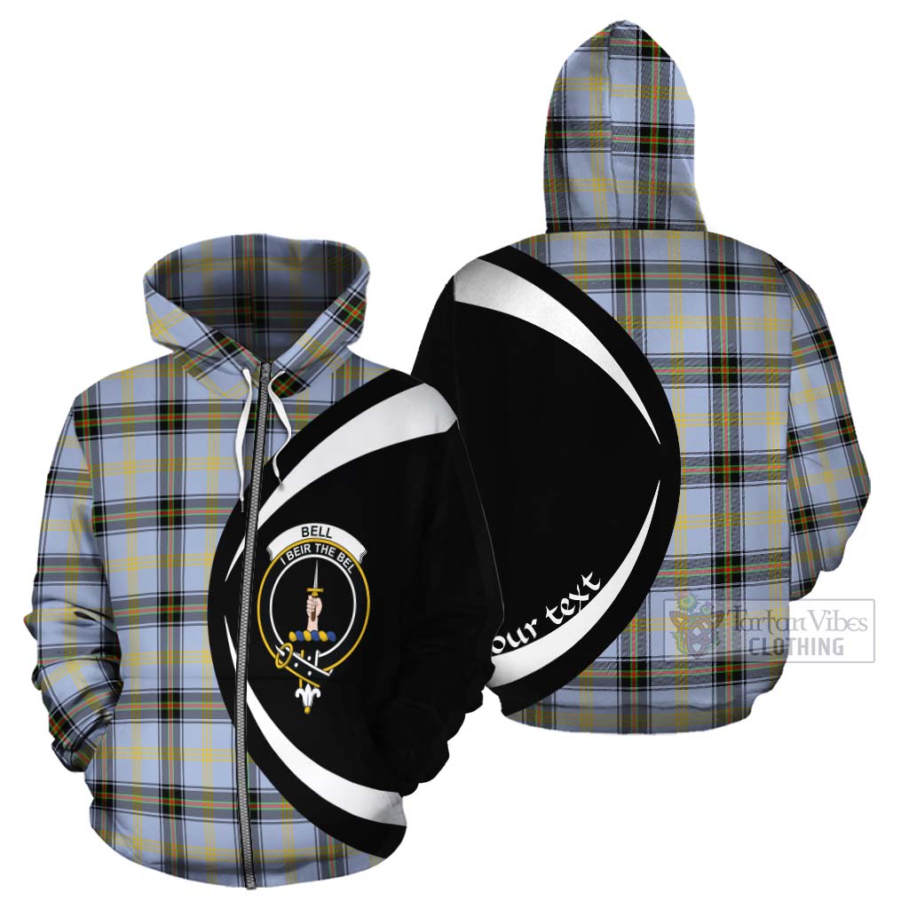 Tartan Vibes Clothing Bell Tartan Cotton Hoodie with Family Crest Circle Style