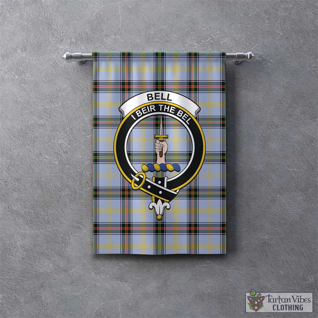 Tartan Vibes Clothing Bell Tartan Gonfalon, Tartan Banner with Family Crest