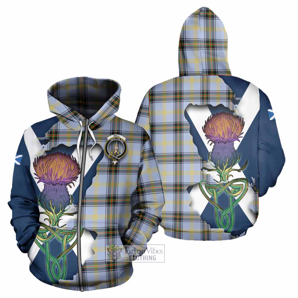 Bell Tartan Family Crest Hoodie Scottish Thistle Celtic Inspired Zip Hoodie - Tartan Vibes Clothing