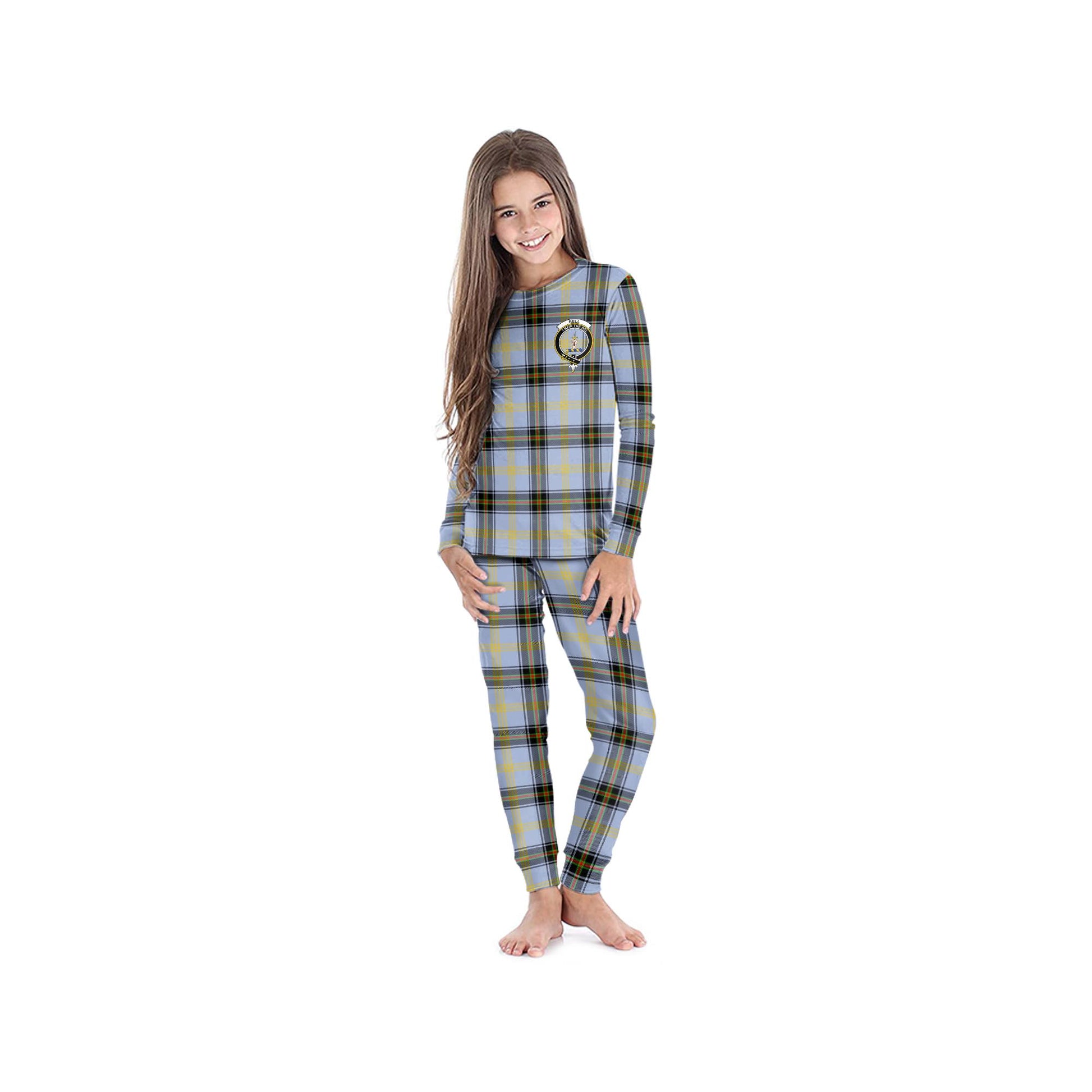 Bell Tartan Pajamas Family Set with Family Crest - Tartan Vibes Clothing