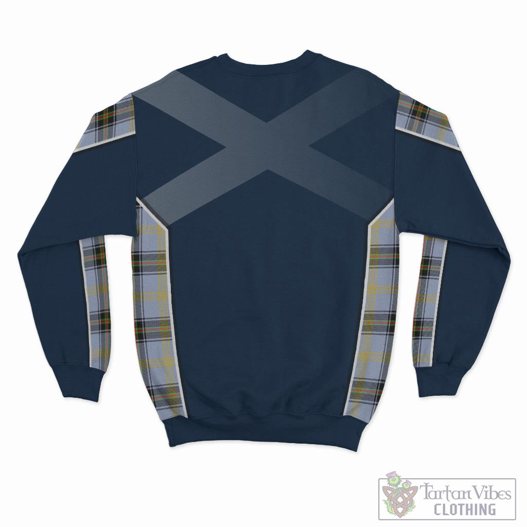 Tartan Vibes Clothing Bell Tartan Sweatshirt with Family Crest and Scottish Thistle Vibes Sport Style