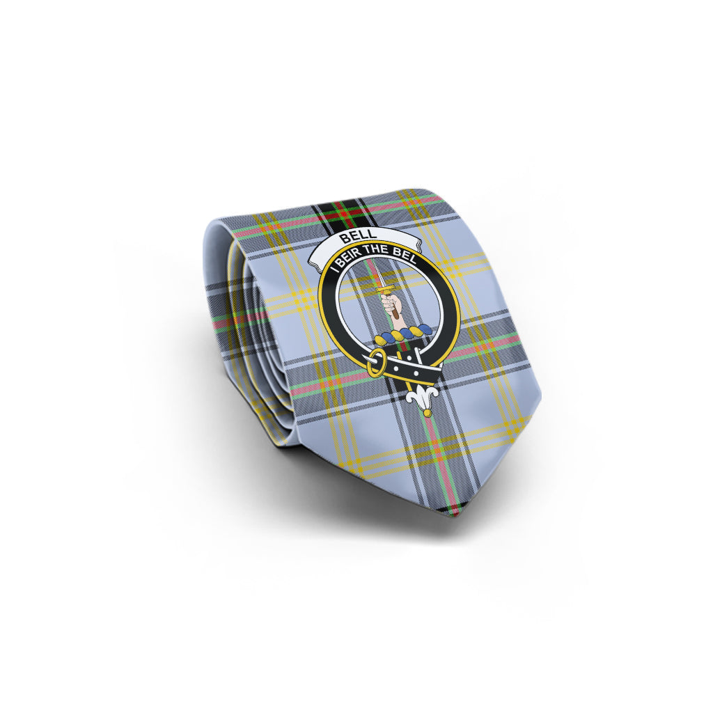 Bell Tartan Classic Necktie with Family Crest - Tartan Vibes Clothing