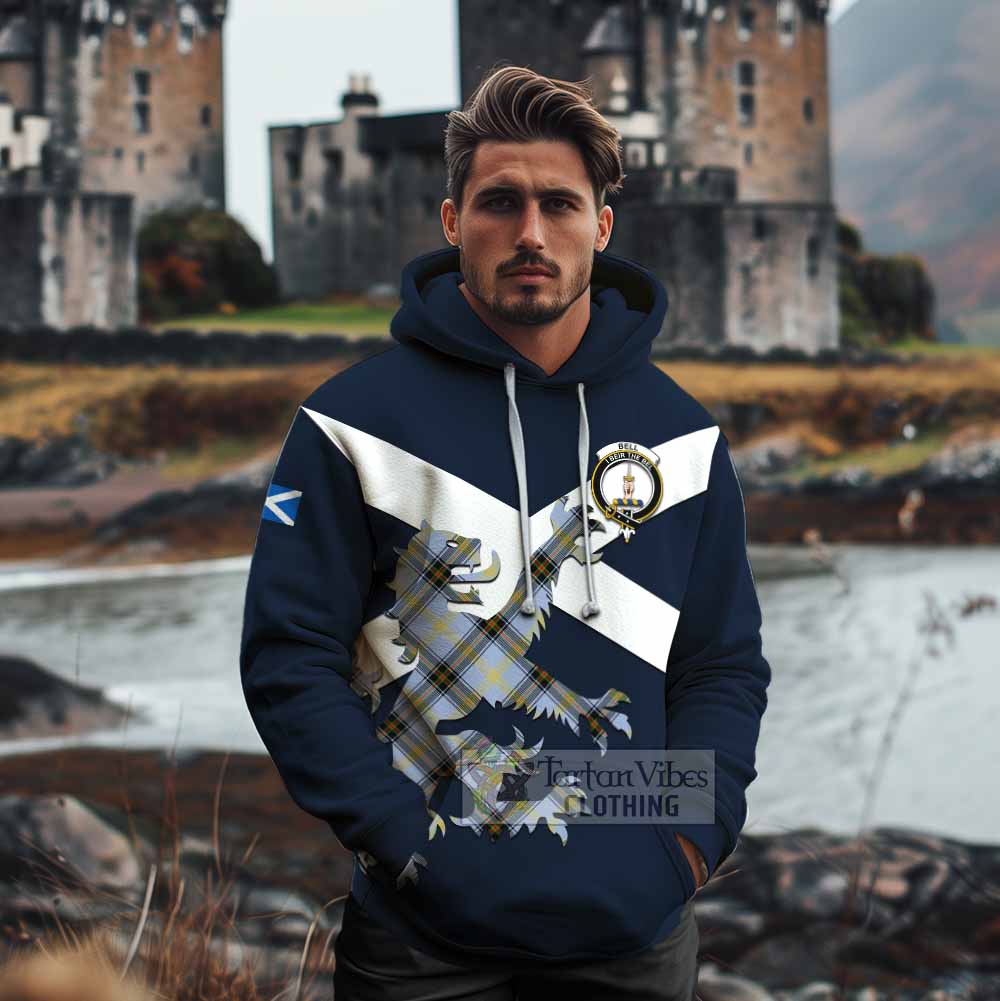 Tartan Vibes Clothing Bell Tartan Lion Rampant Cotton Hoodie Proudly Display Your Heritage with Alba Gu Brath and Clan Name