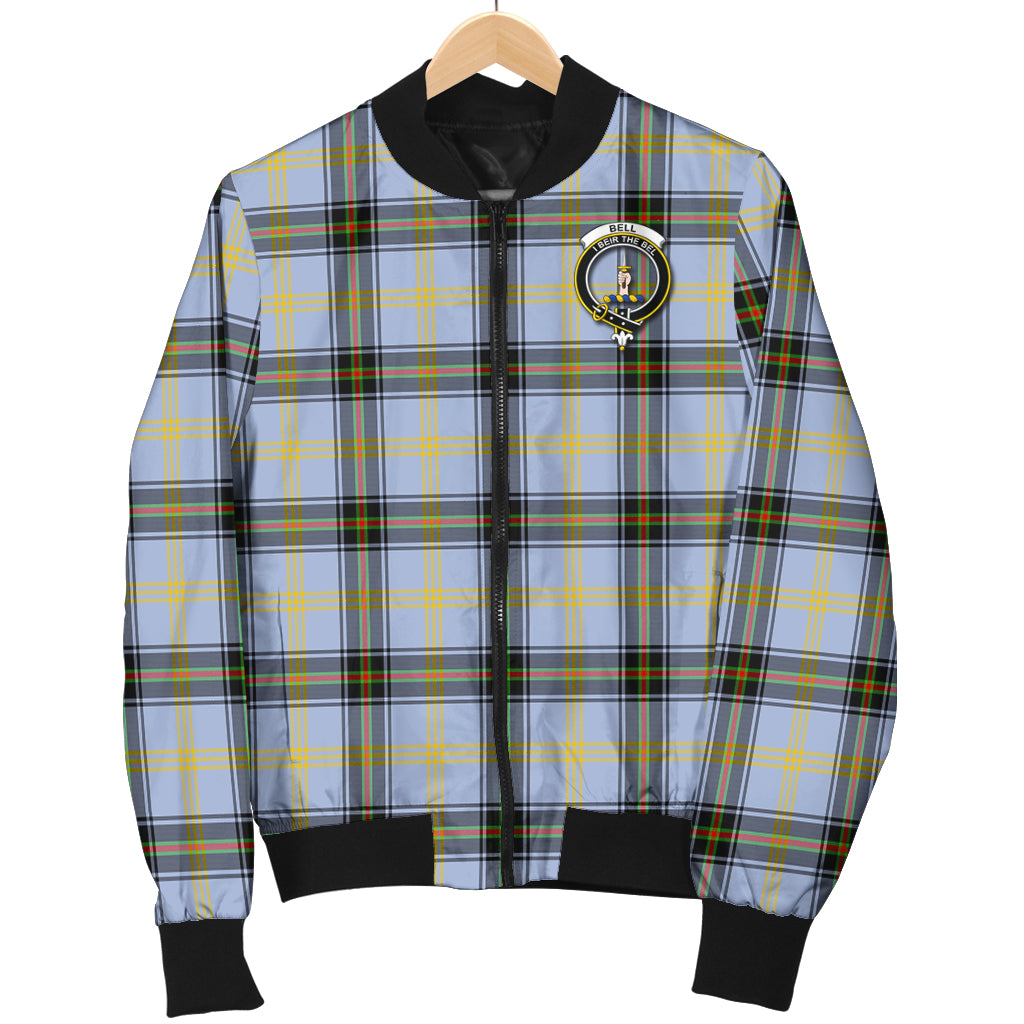 Bell Tartan Bomber Jacket with Family Crest - Tartanvibesclothing