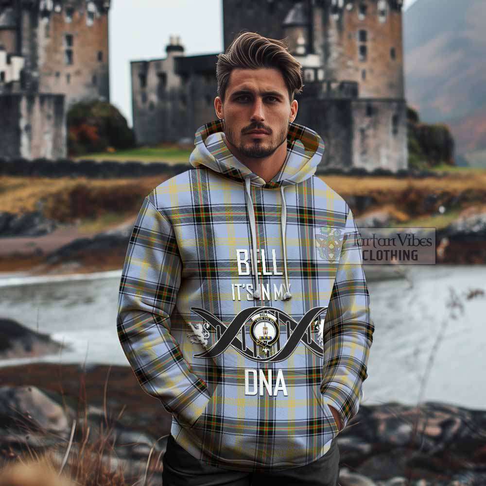 Tartan Vibes Clothing Bell Tartan Cotton Hoodie with Family Crest DNA In Me Style