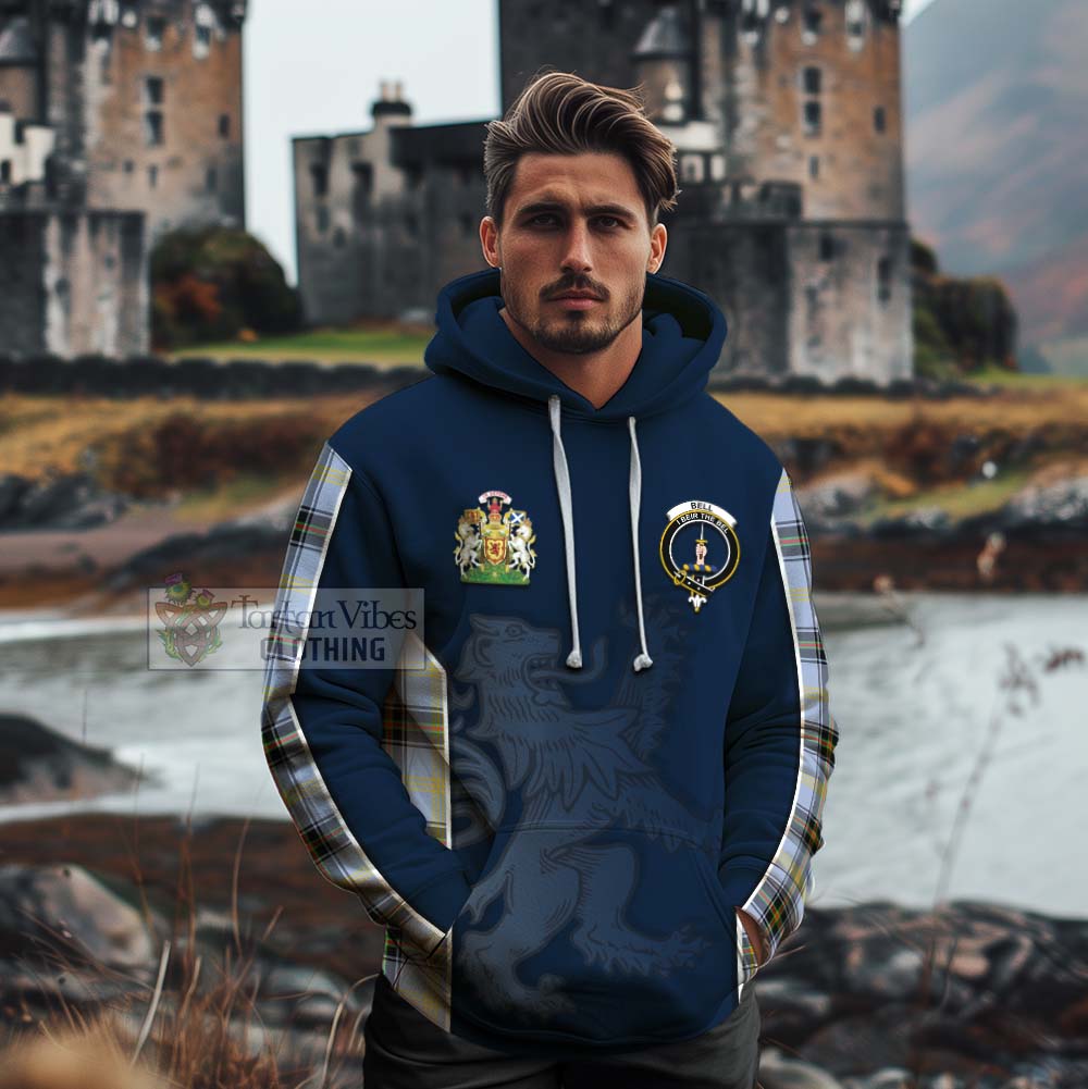 Tartan Vibes Clothing Bell Tartan Cotton Hoodie with Family Crest and Lion Rampant Vibes Sport Style