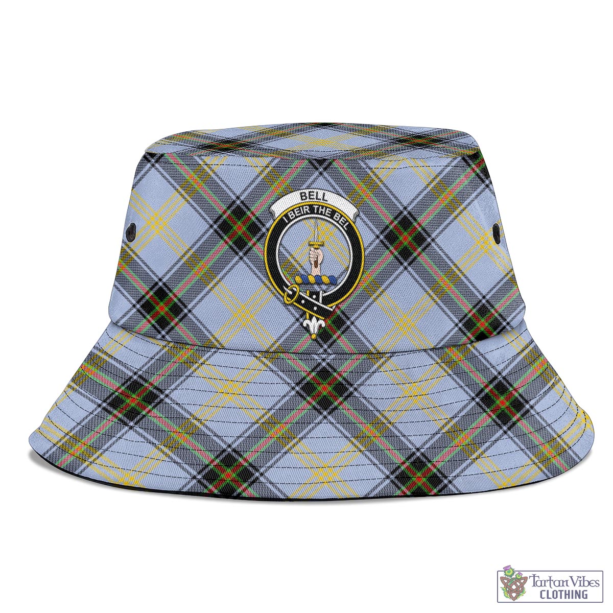 Tartan Vibes Clothing Bell Tartan Bucket Hat with Family Crest