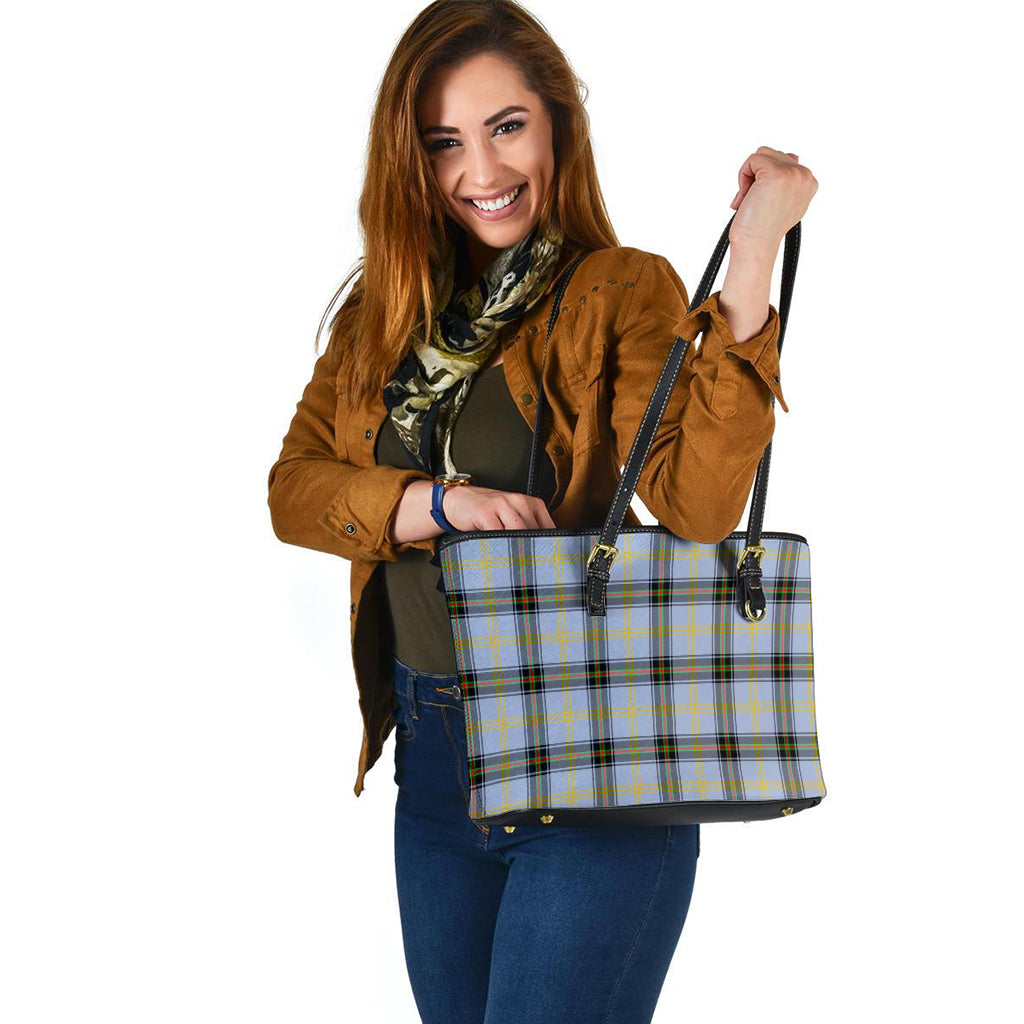 Bell Tartan Leather Tote Bag - Tartanvibesclothing