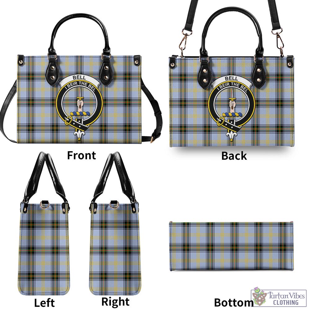 Bell Tartan Luxury Leather Handbags with Family Crest - Tartan Vibes Clothing