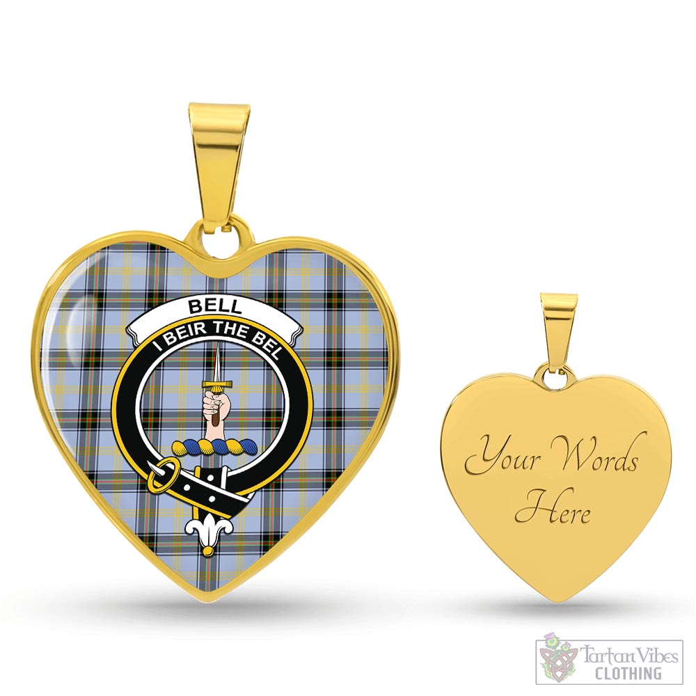 Tartan Vibes Clothing Bell Tartan Heart Necklace with Family Crest