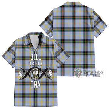 Bell of the Borders Tartan Short Sleeve Button Shirt with Family Crest DNA In Me Style