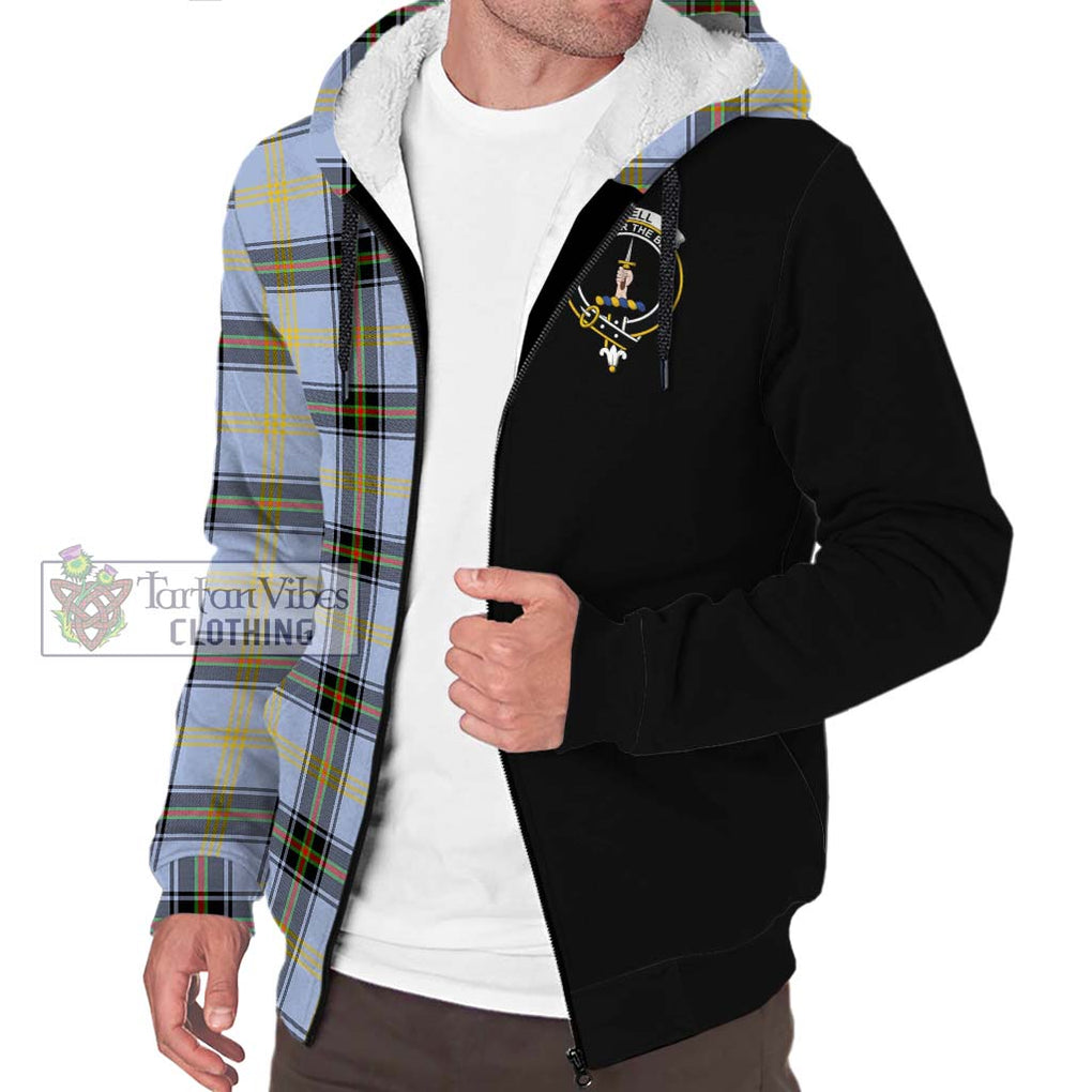 Bell of the Borders Tartan Sherpa Hoodie with Family Crest and Half Of Me Style Unisex S - Tartanvibesclothing Shop