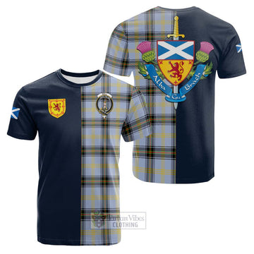 Bell of the Borders Tartan Cotton T-shirt Alba with Scottish Lion Royal Arm Half Style