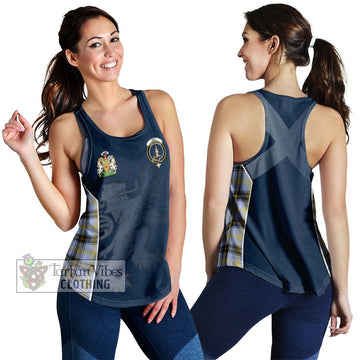 Bell of the Borders Tartan Women's Racerback Tanks with Family Crest and Lion Rampant Vibes Sport Style