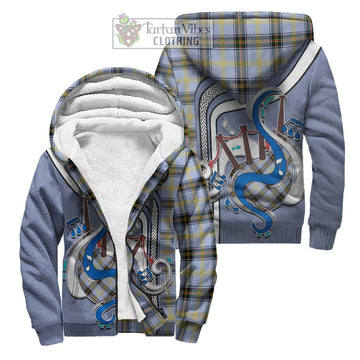 Bell of the Borders Tartan Sherpa Hoodie with Epic Bagpipe Style