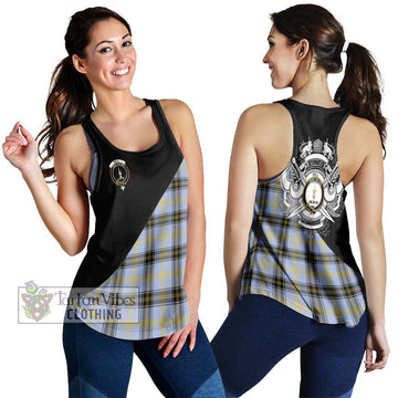 Bell of the Borders Tartan Women's Racerback Tanks with Family Crest and Military Logo Style