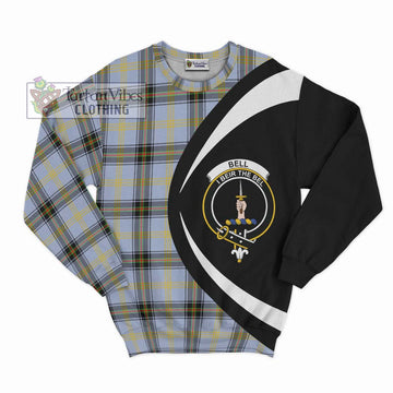 Bell of the Borders Tartan Sweatshirt with Family Crest Circle Style