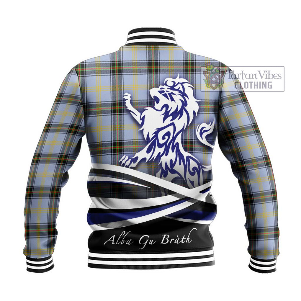 Bell of the Borders Tartan Baseball Jacket with Alba Gu Brath Regal Lion Emblem - Tartanvibesclothing Shop