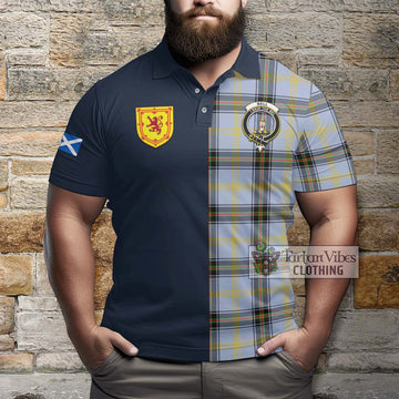 Bell of the Borders Tartan Polo Shirt Alba with Scottish Lion Royal Arm Half Style