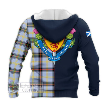 Bell of the Borders Tartan Knitted Hoodie Alba with Scottish Lion Royal Arm Half Style