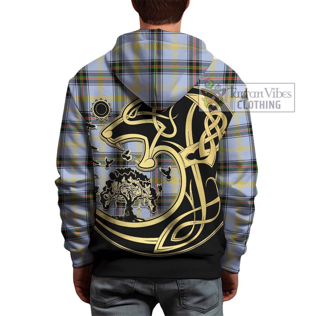 Bell of the Borders Tartan Hoodie with Family Crest Celtic Wolf Style - Tartan Vibes Clothing