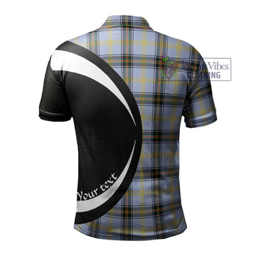 Bell of the Borders Tartan Men's Polo Shirt with Family Crest Circle Style