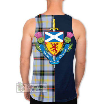 Bell of the Borders Tartan Men's Tank Top Alba with Scottish Lion Royal Arm Half Style