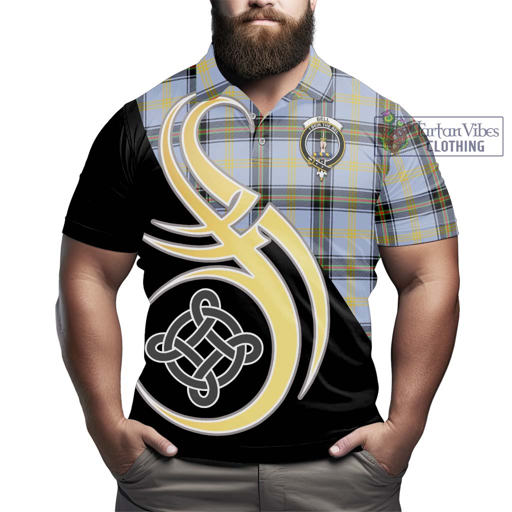 Bell of the Borders Tartan Polo Shirt with Family Crest and Celtic Symbol Style - Tartan Vibes Clothing