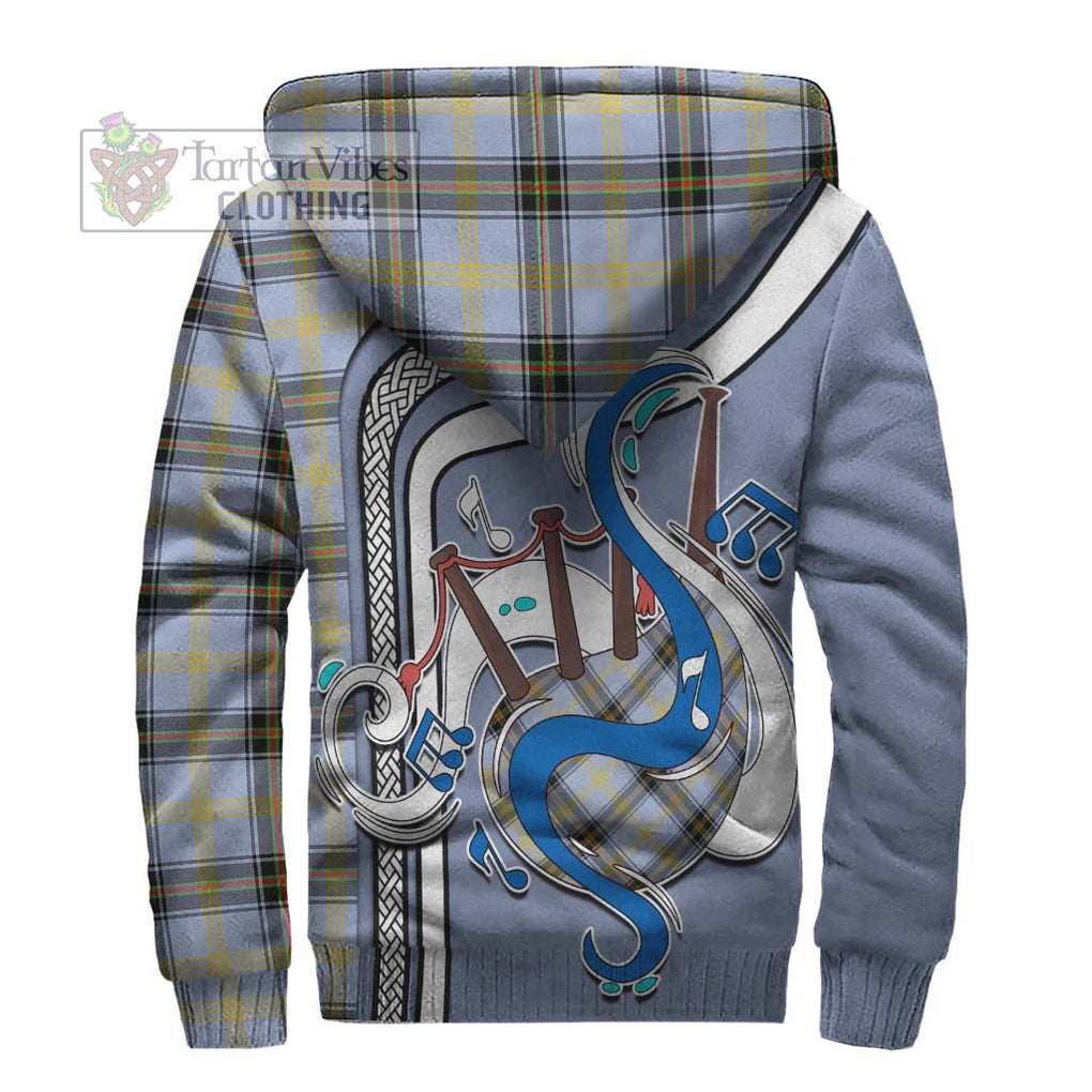 Bell of the Borders Tartan Sherpa Hoodie with Epic Bagpipe Style - Tartanvibesclothing Shop