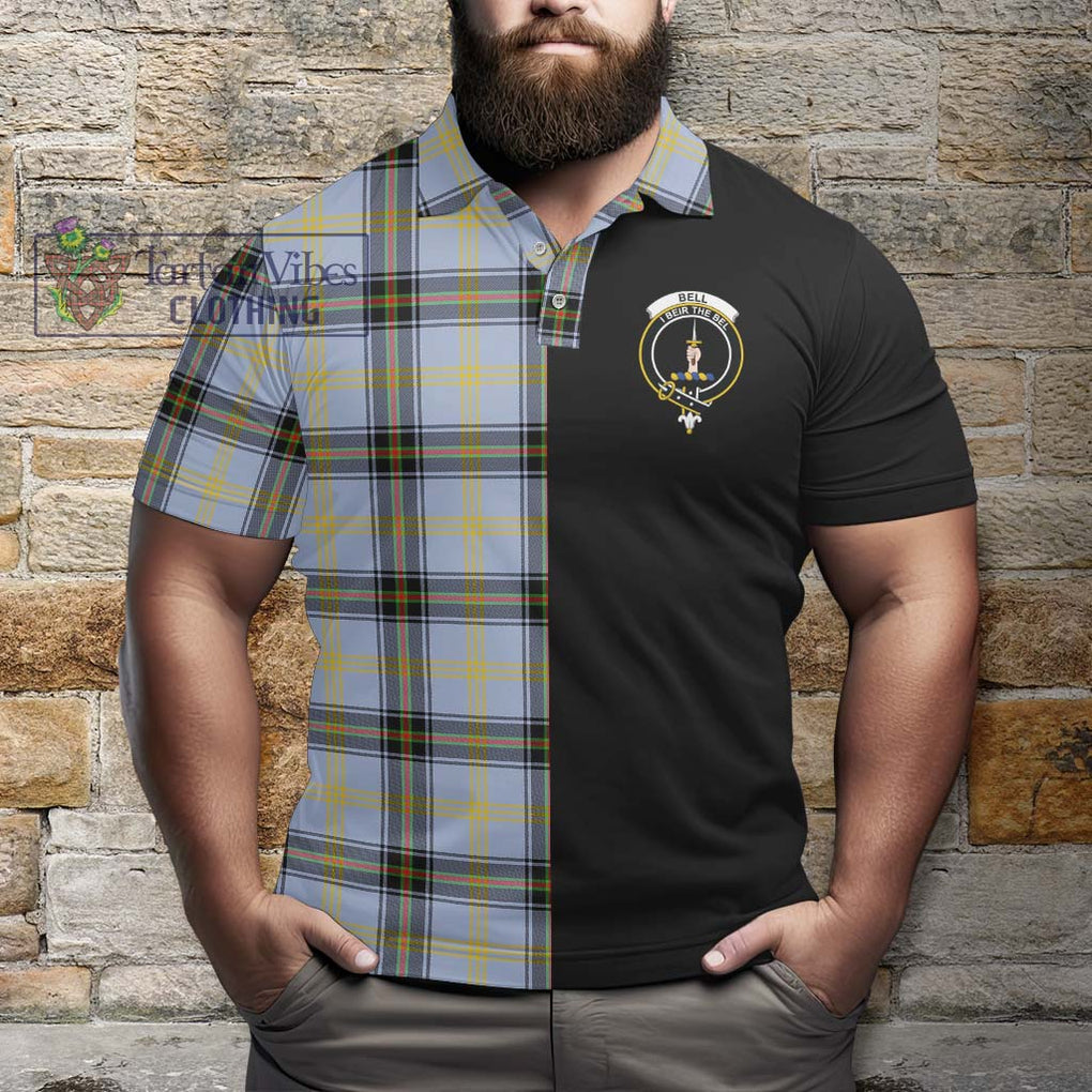 Bell of the Borders Tartan Polo Shirt with Family Crest and Half Of Me Style - Tartanvibesclothing Shop