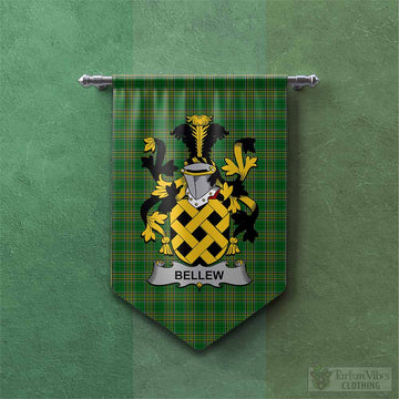 Bellew Irish Clan Tartan Gonfalon, Tartan Banner with Coat of Arms Chevron - Tartan Vibes Clothing