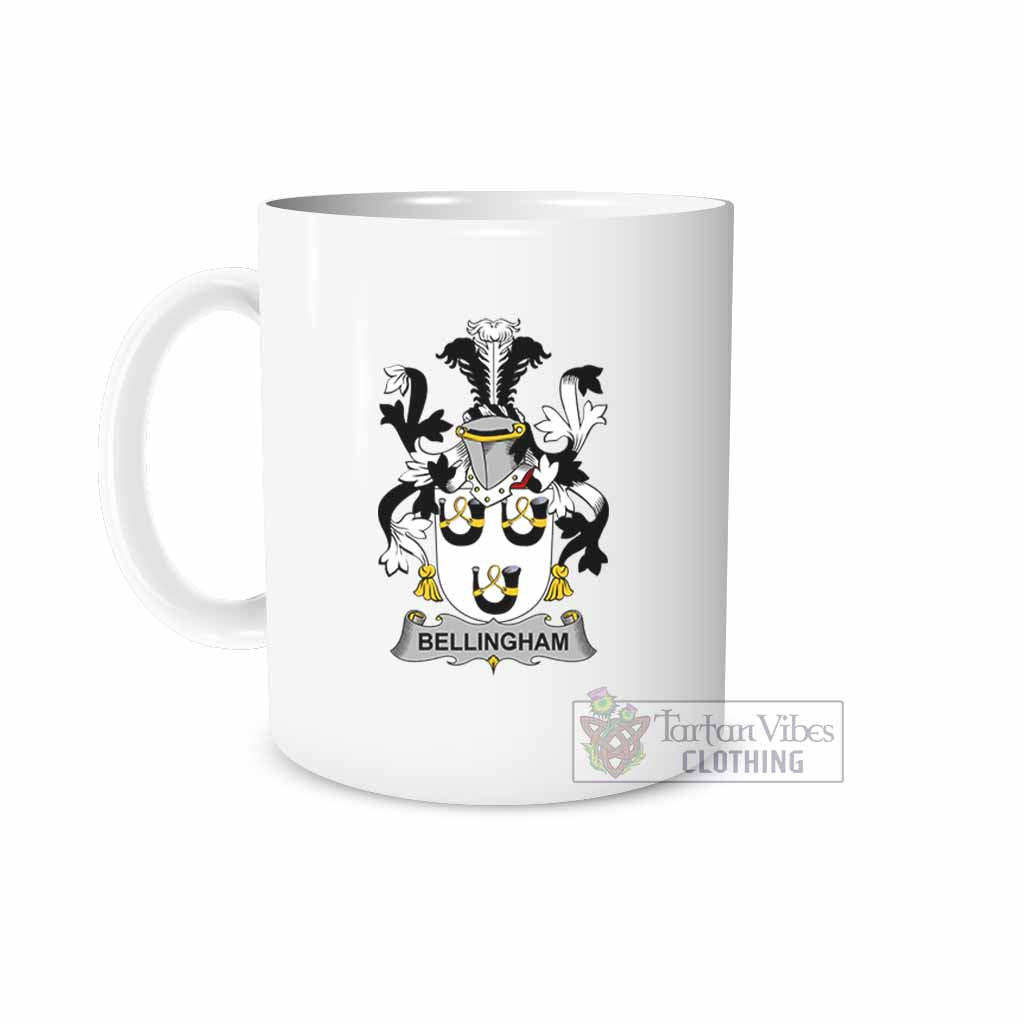 Bellingham Irish Clan Coat of Arms Ceramic Mug White - 2D-tartanvibesclothing