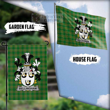 Bellingham Irish Clan Tartan Flag with Coat of Arms