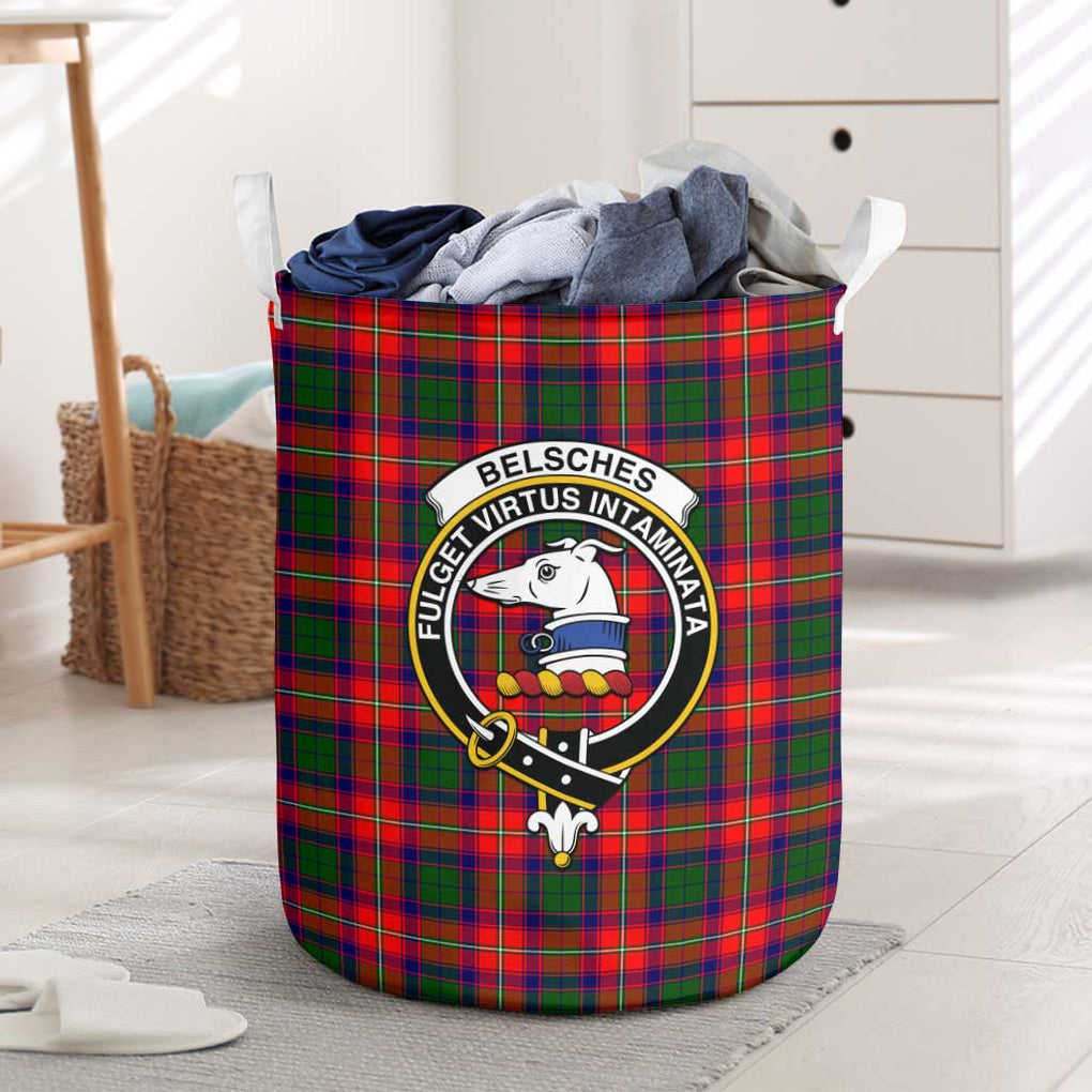 Belsches Tartan Laundry Basket with Family Crest One Size - Tartanvibesclothing Shop