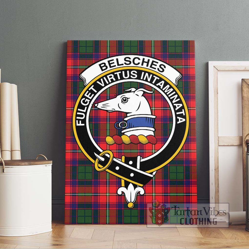 Belsches Tartan Canvas Print Wall Art with Family Crest Without Frame - Tartan Vibes Clothing