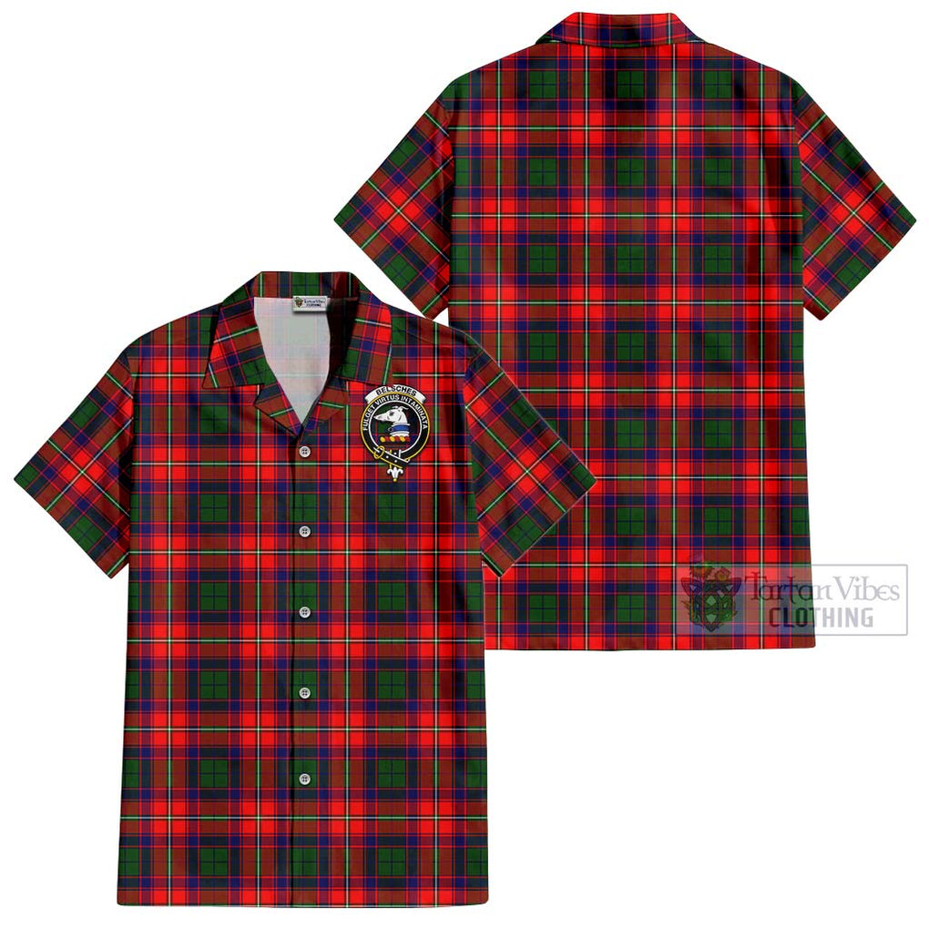 Belsches Tartan Cotton Hawaiian Shirt with Family Crest Kid - Tartan Vibes Clothing