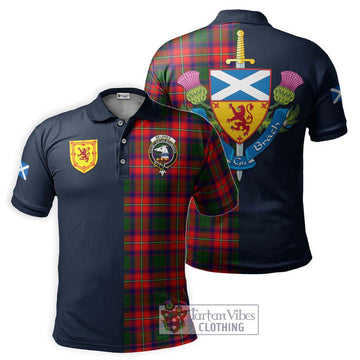 Belshes Tartan Polo Shirt Alba with Scottish Lion Royal Arm Half Style Kid - Tartan Vibes Clothing