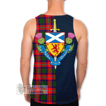 Belshes Tartan Men's Tank Top Alba with Scottish Lion Royal Arm Half Style - Tartan Vibes Clothing