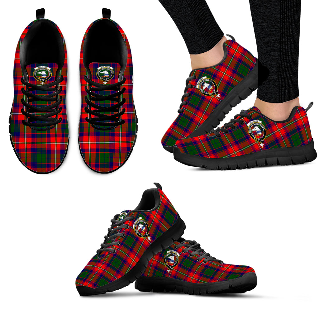 Belshes Tartan Sneakers with Family Crest - Tartanvibesclothing