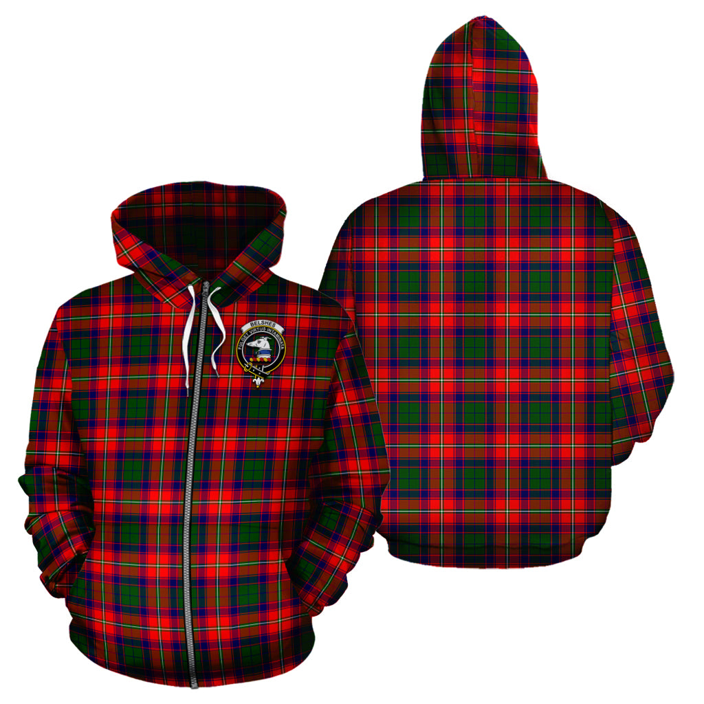 Belshes Tartan Hoodie with Family Crest - Tartanvibesclothing