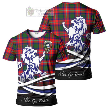 Belshes Tartan Cotton T-shirt with Alba Gu Brath Regal Lion Emblem Women's Shirt - Tartan Vibes Clothing