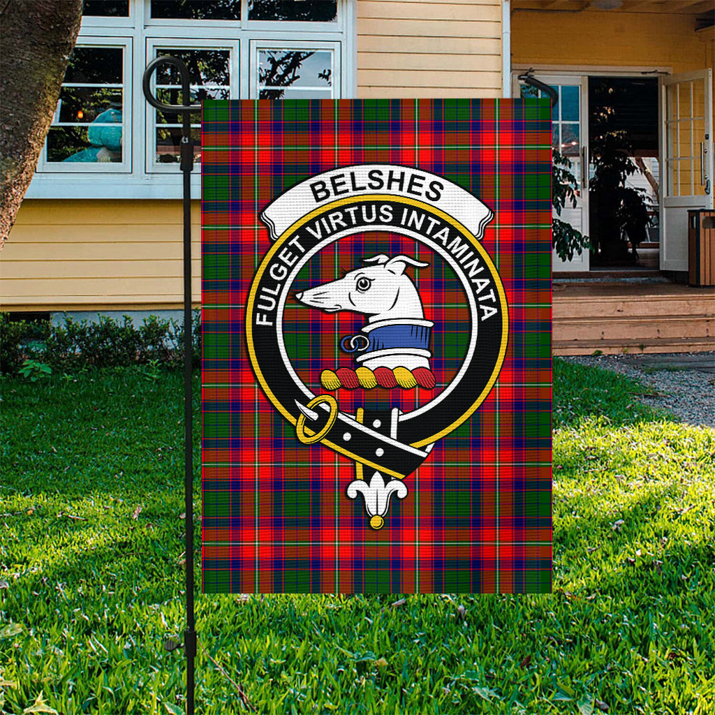 Belshes Tartan Garden Flag with Family Crest Garden Flag - Tartan Vibes Clothing