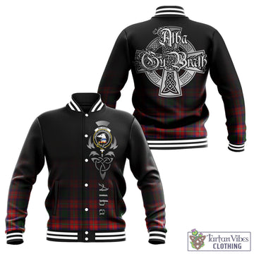 Belshes Tartan Baseball Jacket Featuring Alba Gu Brath Family Crest Celtic Inspired