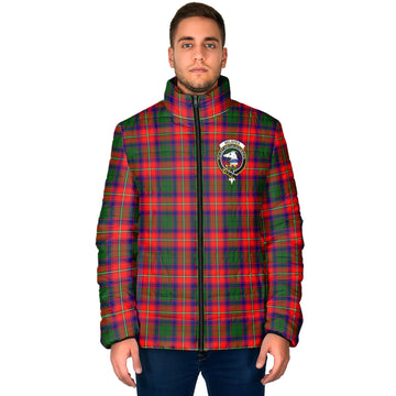 Belshes Tartan Padded Jacket with Family Crest - Tartan Vibes Clothing
