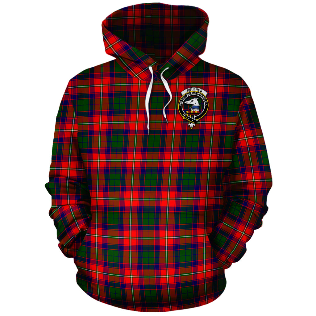 Belshes Tartan Hoodie with Family Crest - Tartanvibesclothing