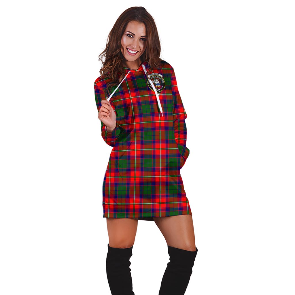 Belshes Tartan Hoodie Dress with Family Crest - Tartan Vibes Clothing
