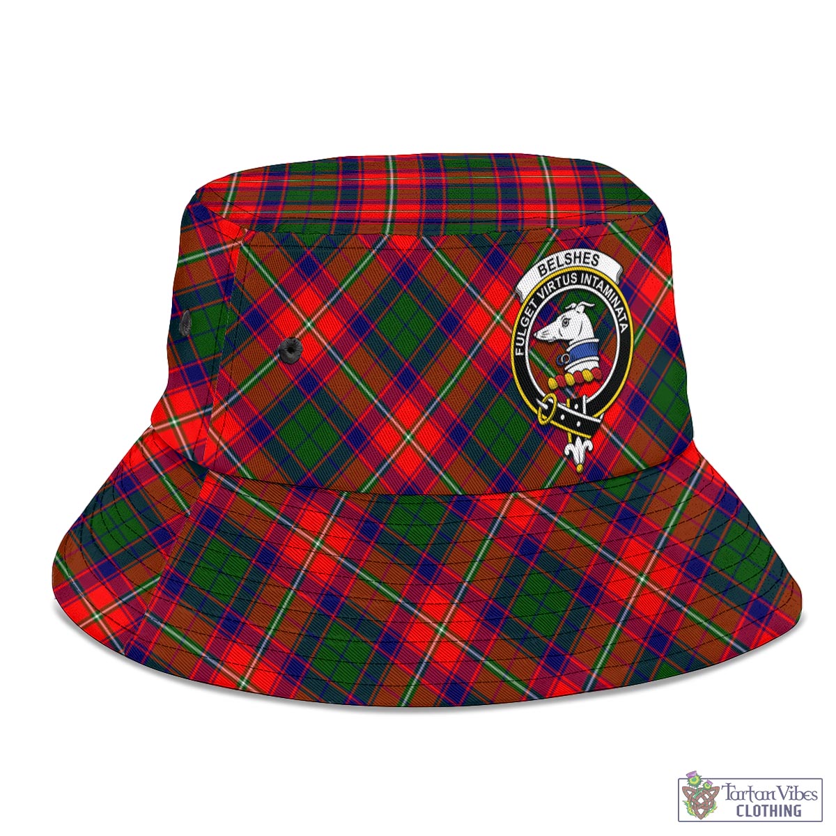 Tartan Vibes Clothing Belshes Tartan Bucket Hat with Family Crest