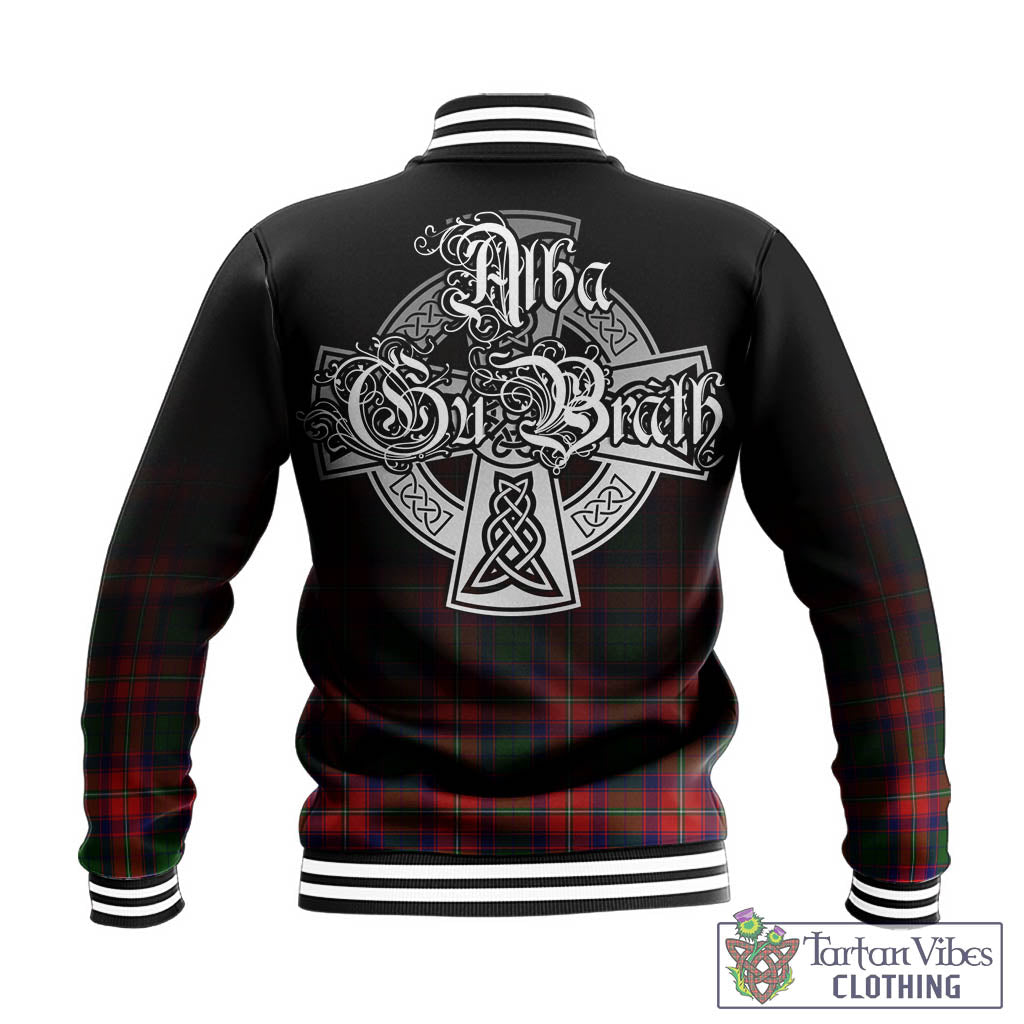 Tartan Vibes Clothing Belshes Tartan Baseball Jacket Featuring Alba Gu Brath Family Crest Celtic Inspired